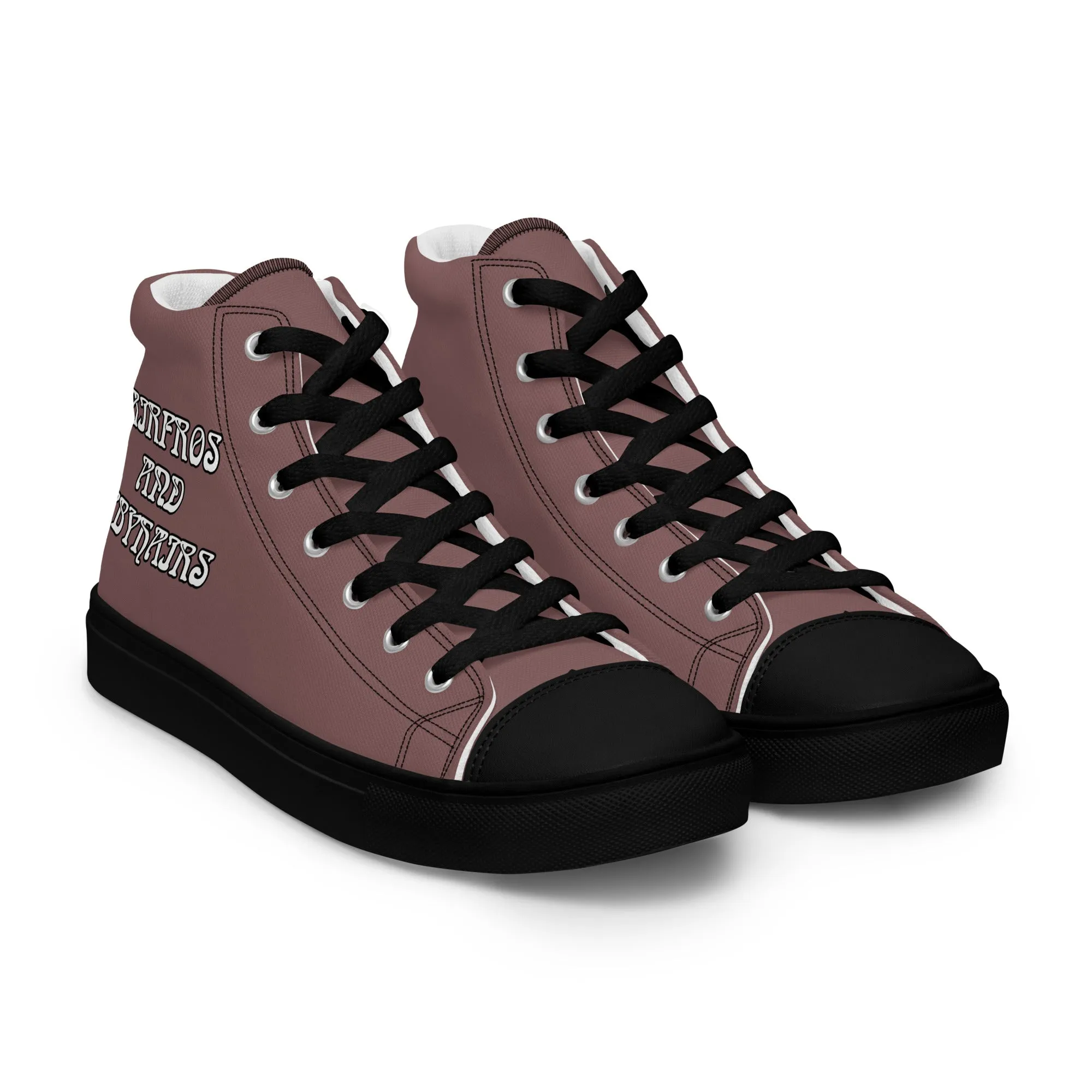Airfros And Babyhairs Light Wood Women’s high top canvas shoes